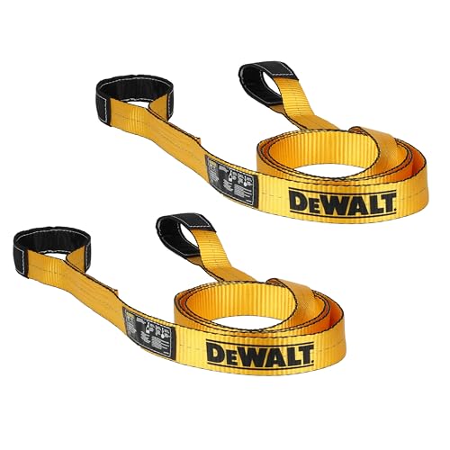 DEWALT 2"×12', 1-Ply, Type 3, Class 7 Heavy-Duty Lifting Sling, 2-Pack | 6,400 lbs Basket, 3,200 lbs Vertical, 2,560 lbs Choker Capacity, Meets WSTDA Standards for Lifting, Rigging, Construction - size: 2” x 12’, style: 2 Pack