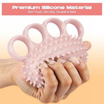 Hand Exercise Ball, Finger Therapy Ball, Grip Strengthener for Adults - Stress Relief, Massage Ball, Resistance Training for Wrist Flexibility, Hand Strengthening, Anxiety Relief - color: Pink