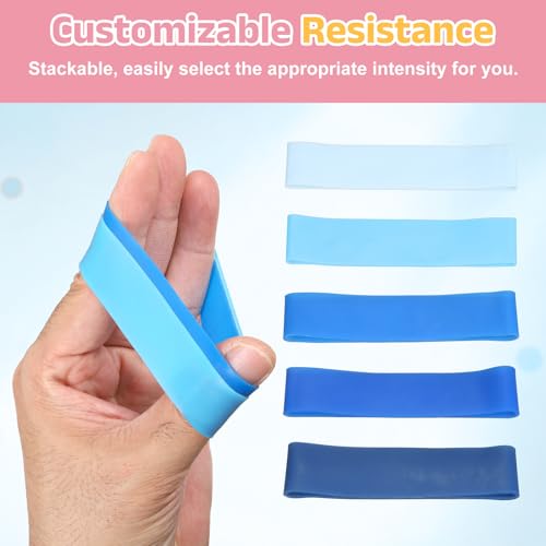 Finger Resistance Bands, Level Finger Grip Strengthener Grip Forearm Thumb Exerciser - color: Blue Series