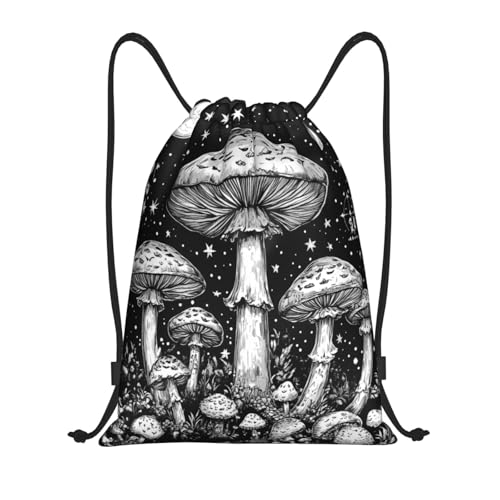 Drawstring Sports Backpacks - Lightweight Swim Gym Bags for Women Men String Sackpack for Beach Travel Yoga(Small, Mushroom) - color: Mushroom, size: Small