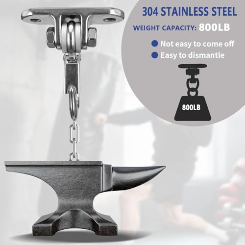 Heavy Duty Swing Hanger Stainless Steel 180° Smooth Operation Screws Bolts, Playground Porch Swing Set Trapeze Wooden Sets Indoor Outdoor - size: 3.9"