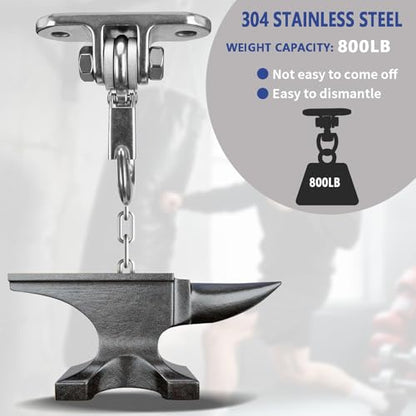 Heavy Duty Swing Hanger Stainless Steel 180° Smooth Operation Screws Bolts, Playground Porch Swing Set Trapeze Wooden Sets Indoor Outdoor - size: 3.9"