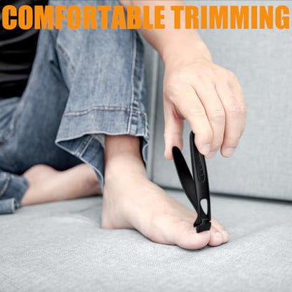Precision Stainless Steel Heavy Duty Angled Head,Wide Jaw Clippers for Seniors and Man,Ingrown Toenail,Thick Nail.Extra-Long Handle, Extra-Large Slanted Nail Cutter. Men,Women,Elderly.7Pcs (7PCS Toe)