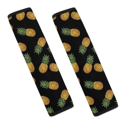 2 Piece Soft Padded Seat Belt Shoulder Pad for Adult Use, All Vehicles, Pineapple Tropical Fruits Automotive Seat Belt Protector, Easy Install (No Tool) - color: Pattern 1035