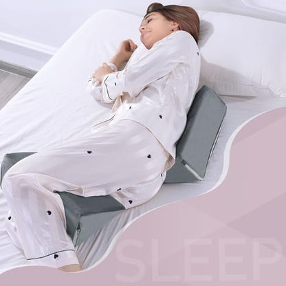 BALAPET 2 Pcs Small Wedge Pillow for Sleeping，Premium Foam Bed Pillow for Side Sleeping,Triangle Wedge Pillow for Leg Elevation,Yoga,Reduce Back Pain(Gray) - color: Gray