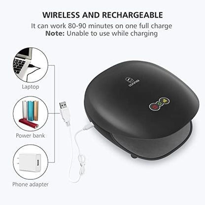 COMFIER Wireless Hand Massager with Heat -3 Levels Compression & Heating,Rechargeable Hand Massager Machine for Carpal Tunnel,【2026】Fathers Day Gift for Men(Black) - color: Black