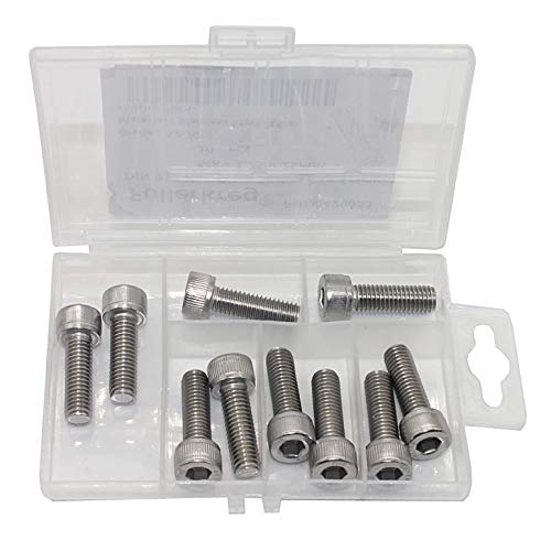 Fullerkreg M6-1.0 x 20MM Socket Head Cap Screws, Allen Socket Drive, Din 912, AISI 304 Stainless Steel (18-8), Full Thread, Bright Finish, Machine Thread, Quantity 20 - size: M6-1.0 x 20MM