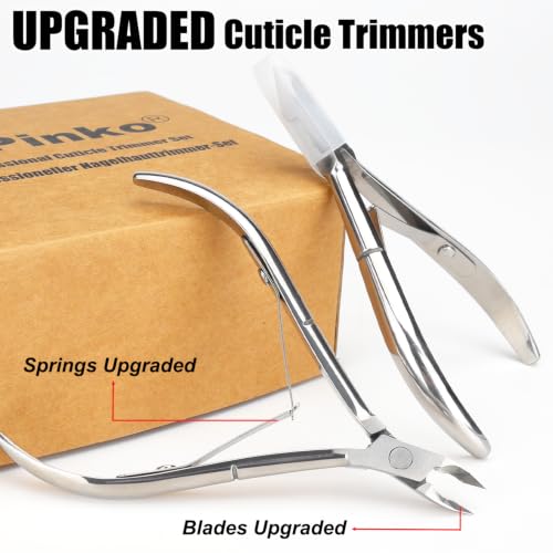 12 Packs Upgraded Cuticle Trimmer kit, 5mm Jaw | Upgraded Blades and Springs, Sharp and Labor-saving Dead Skin Clipper Tool for Women and Men - color: Silver-12pack