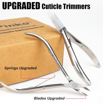 12 Packs Upgraded Cuticle Trimmer kit, 5mm Jaw | Upgraded Blades and Springs, Sharp and Labor-saving Dead Skin Clipper Tool for Women and Men - color: Silver-12pack