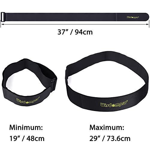 Wisdompro Extra Large 4 Pack 2x37" Hook and Loop Tie Down Straps Heavy Duty | Durable Nylon, Reusable, Long, Wide, Black, Functional, Adjustable Fastening Cinch Strap Cable Cord for Home, Office, Outdoor - size: Extra Large 4 Pack, 2 x 37 Inch
