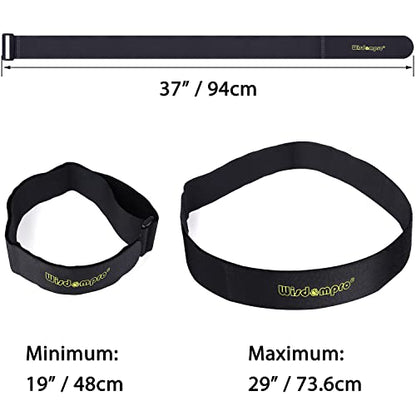 Wisdompro Extra Large 4 Pack 2x37" Hook and Loop Tie Down Straps Heavy Duty | Durable Nylon, Reusable, Long, Wide, Black, Functional, Adjustable Fastening Cinch Strap Cable Cord for Home, Office, Outdoor - size: Extra Large 4 Pack, 2 x 37 Inch