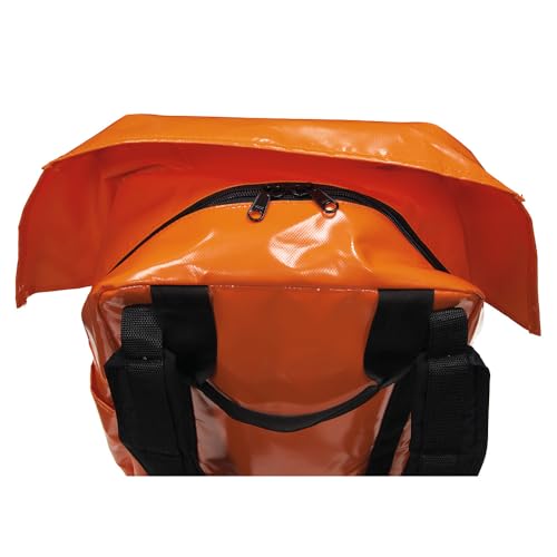 Klein Tools 5185ORA Tool Bag Backpack, Made in USA, Lineman Backpack, Adjustable Padded Shoulder Straps, Double-Stitched Bottom with Drain Holes, Orange