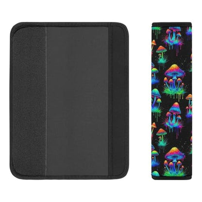 2 Pack Mushroom Graffiti Car Seat Straps Shoulder Pads Universal Fit Neck Strap Covers for Adults and Children, All Vehicles, Pressure Relief - color: Pattern 591