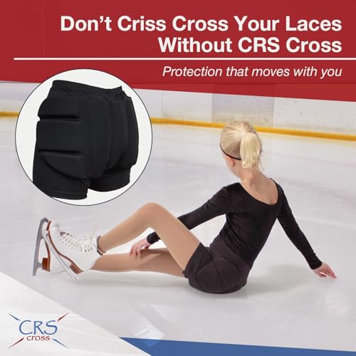 CRS Cross Padded Figure Skating Shorts. Crash Pad Pants for Hip / Tailbone | ¾” Padded Shorts for Roller, Inline, Ice Skating, Snowboarding and Skiing. Fall Impact Protection for Butt, Hips & Tailbone - size: Youth Small