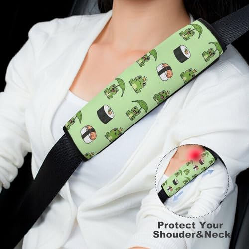 1 Pair Universal Fit Seat Belt Cover for Elderly Support, Most Cars, Frog Gifts Frogs Lovers Seat Belt Cushion, Neck and Shoulder Support - color: Pattern 1031