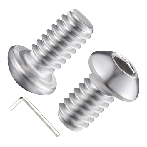 Wensilon (50Pcs) 1/4-20 * 1/2 Button Head Socket Cap Bolts Screws, 304 Stainless Steel, Allen Hex Drive, Bright Finish, Fully Machine Thread - color: Silver, size: A 1/4-20*1/2
