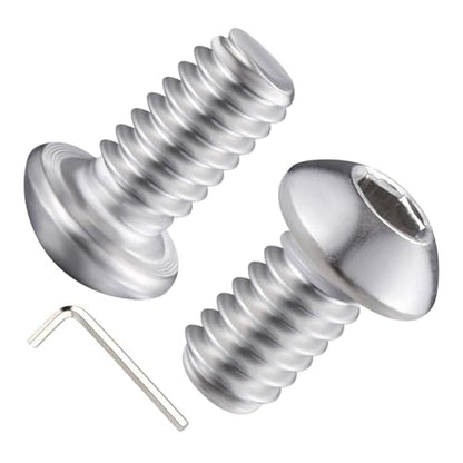 Wensilon (50Pcs) 1/4-20 * 1/2 Button Head Socket Cap Bolts Screws, 304 Stainless Steel, Allen Hex Drive, Bright Finish, Fully Machine Thread - color: Silver, size: A 1/4-20*1/2