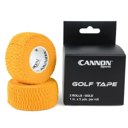 Cannon Sports 2 Pack Golfers Tape for Fingers and Hands | 1” x 5 Yards All Weather Blister Protection Non-Sticky Tape (Gold, 2 Pack) - color: Gold