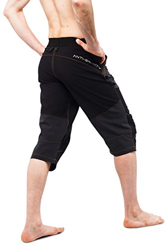 Ucraft "Xlite Rock Climbing Bouldering and Yoga Knickers ¾ Men's and Women's Capri Pants. Lightweight, Stretchy, Breathable - color: Graphite+, size: Large