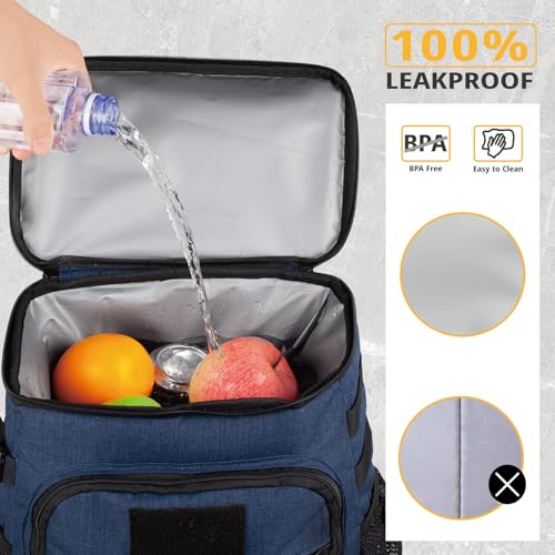 25L Insulated Cooler Backpack Water-Resistant Molle Cooler Bag for Camping | 25L Large Capacity Tactical Cooler Backpack Bag with Compartment Insulation Water-Resistant & Leakproof Durable & Comfortable - color: Blue