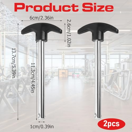 BLMHTWO 2PCS Weight Pins for Weight Stack Machine, Weight Stack Pin Replacement, Gym Pins for Weight Stack (3/8" Diameter; 4.4" Locking Space)
