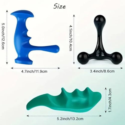 Thumb Saver Manual Trigger Point Massage Tool 3 Legged Massage Knobs Set Stress Pain Relief Muscle Recovery for Full Body 3pcs