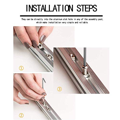 100 Pcs 3030 Series M5 T Nuts, T Slot Nut Hammer Head Fastener Nut, Nickel Plated Carbon Steel Nut for Aluminum Profile (3030 Series M5)