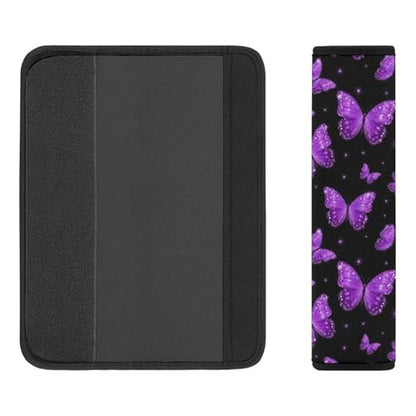 2 Pack Universal Fit Car Seat Belt Pad for Adult Use, All Vehicles, Beautiful Purple Butterflies Butterfly Seat Belt Covers Cushion, Anti-Slip Pad - color: Pattern 1043