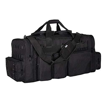K-Cliffs Tactical Range Duffel Heavy Duty Large Gear Duffle Durable Quality Travel Sports Gym Equipment Bag Military Molle with Lockable Zippers with US Flag Patch 33 Inch Black - size: 33 Inch Black