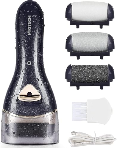 Electric Feet Callus Removers Rechargeable, Portable Electronic Foot File Pedicure Tools, Electric Callus Remover Kit, Professional Pedi Feet Care for Dead, Hard Cracked Dry Skin Ideal Gift (Black) - color: 003-black