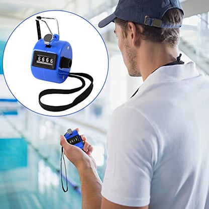 PETKNOWS 5Pcs Handheld Tally Clicker Counter 4 Digital Number for Sports | School Event Golf Sports Office Stadium, 4 Digital Number Clicker, 5 Pcs Handheld Counter Bulk - color: Red & Black & Yellow & Green & Blue