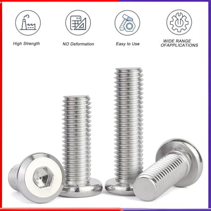 Metuja 1/4-20x1-1/2 Flat Head Hex Socket Cap Screws Bolts,304 Stainless Steel Fully Threaded Machine Screws with Hex Key (20PCS) Corrosion-Resistant for Furniture/Machinery - size: 1/4-20 x 1-1/2"