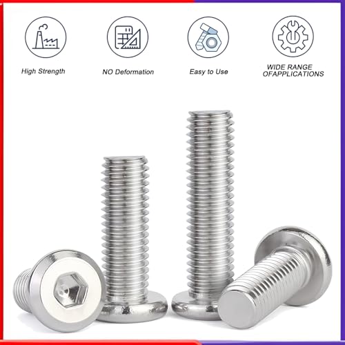 Metuja 1/4-20x3/4 Flat Head Hex Socket Cap Screws Bolts,304 Stainless Steel Fully Threaded Machine Screws with Hex Key (20PCS) Corrosion-Resistant for Furniture/Machinery - size: 1/4-20 x 3/4"