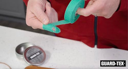 Guard-Tex® Green Finger Tape 1 in Self-Adhering Cotton Gauze for Trades — No Adhesive No Residue Skin Protection and Tool Grip — 12 Rolls x 90 ft — Made in USA Since 1935 - color: Green, size: 1 Inch