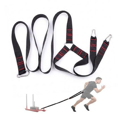 Heavy-Duty Sled Pulling Strap, Tire Dragging Pull Strap for Sled Training, Strength & Conditioning Workouts, Compatible with Harnesses & Belts - size: 3.8cm Wide
