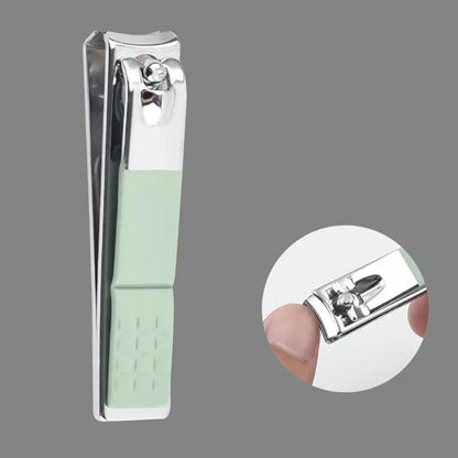 Handheld Sized Nail Clippers Set Tools, Manicure Set Professional Stainless Steel Travel Case 7 in 1 for Men Women(Green)