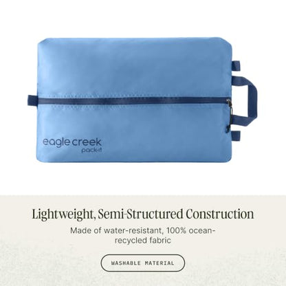 Eagle Creek Pack-It Reveal Shoe Sack - Breathable Shoe Storage Sack for Optimizing Luggage Space - Quick-Drying Material - Lightweight - Translucent Fabric - Washable - Ventilate - color: Blue Dawn