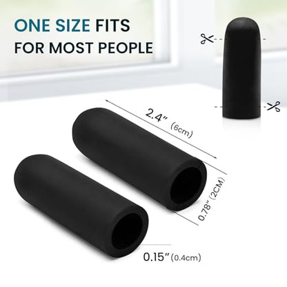 Povihome Finger Cots Protectors - Moisturizing Thumb and Finger Covers - Thickend Version - Elastic Cracked Silicone Finger Sleeves to Protect Cracked, Peel Finger and Other Finger Pain (Black, 20PCS) - color: Black, size: Medium (20PCS)