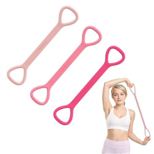 Figure 8 Resistance Bands with Handles,Silicone Exercise Band Set | Upgraded 8-Shaped Stretch Bands for Women Home Working Out Arms Back Legs Pilates Yoga Physical Therapy Multi Packs - color: Extended Version: 3Pcs 15Lb & 25Lb & 35Lb