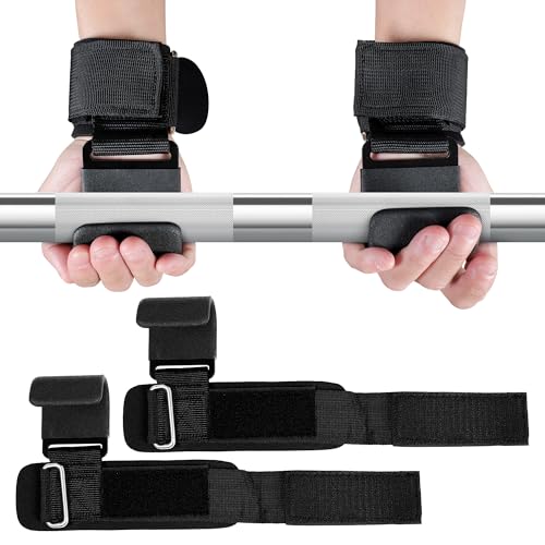 Leikefitness Weight Lifting Hooks for Men & Women (Pair) | 8mm Thick Wrist Padding, Lifting Grips for Powerlifting, Shrugs, Rows, Weightlifting & Gym Workouts