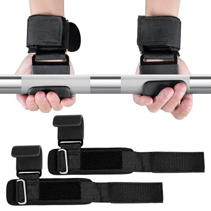Leikefitness Weight Lifting Hooks for Men & Women (Pair) | 8mm Thick Wrist Padding, Lifting Grips for Powerlifting, Shrugs, Rows, Weightlifting & Gym Workouts