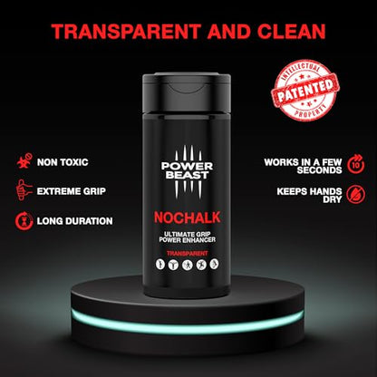 NOCHALK, Liquid Chalk Replacement, Non Sticky Grip Enhancer, Dry Hands, Transparent, Anti-Slip Solution, Dry Grip for Tennis, Golf, Pole Dancing, Gaming, and All Sports, 0.35 Oz.