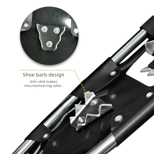Snowshoes,Lightweight Aluminum Frame,13-Point Heavy Duty Crampons,UV Shoe Decking, and Ratchet System for Secure Fit Complete with Carry Bag for Convenient Storage and Travel - color: SILVER