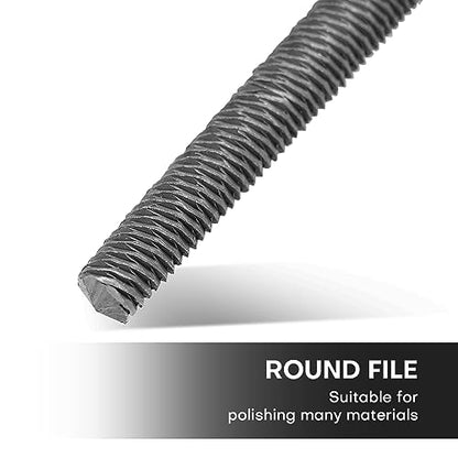 6" Round Medium Cut File, Double Cut Teeth, Made of High Carbon Steel, Half Round Hand File Without Handle, Suitable for Shaping Metal, Wood, etc - color: Round, size: 6 Inch