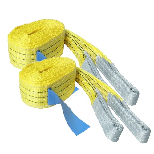 2-Pack 3"×10ft Double-Layer Polyester Lifting Sling, Heavy-Duty Webbing, 6600 lbs Capacity, 5:1 Safety Factor, Eye-to-Eye Sling for Crane, Hoist, Cargo Handling and Construction Lifting - size: 10ft-2Pack