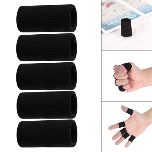 10pcs/Set Basketball Elastic Finger Protector Gloves Sleeve Support, Cycling Finger Sleeve Brace Protection Gloves - color: black