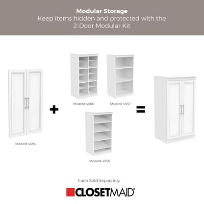 ClosetMaid Modular Storage Shelf Unit with Angled Shoe Shelves, White - color: White
