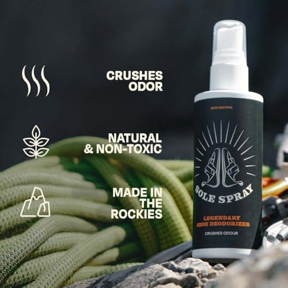 Extra Powerful — Natural Shoe Deodorizer Spray – Long-Lasting Freshness & Effective - Made in Canada - By Sonnie Trotter - Strong enough for stinky climbing shoes, strong enough for anything else