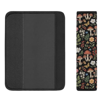Universal Soft and Comfortable Seat Belt Cover for Adult Use, Stroller Pushchair High Chair, 2 Pack Trippy Mushroom Black Shoulder Harness Cover - color: Pattern 1254