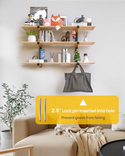 Lumber Rack Wall Mount Storage Racks Folding Wood Organizer Heavy Duty Shelf Brackets With 9-Level 1080 Lbs Capacity Yellow Metal Utility Racks Garage Wall Shelving for Indoor and Outdoor Use (6 Pack) - style: C– 6 Pack, 9-Tier